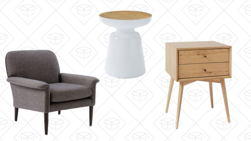 Anders Armchair, $256 | Martini Two Tone Side Table, $80 | Mid-Century Nightstand, $160